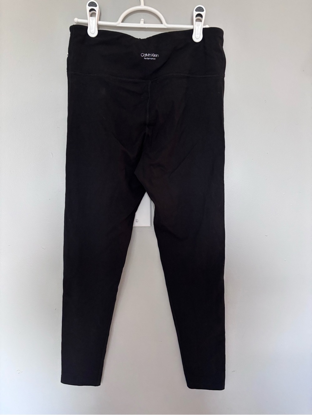Calvin Klein Black Performance Leggings with White Side Logo - Picture 3 of 7